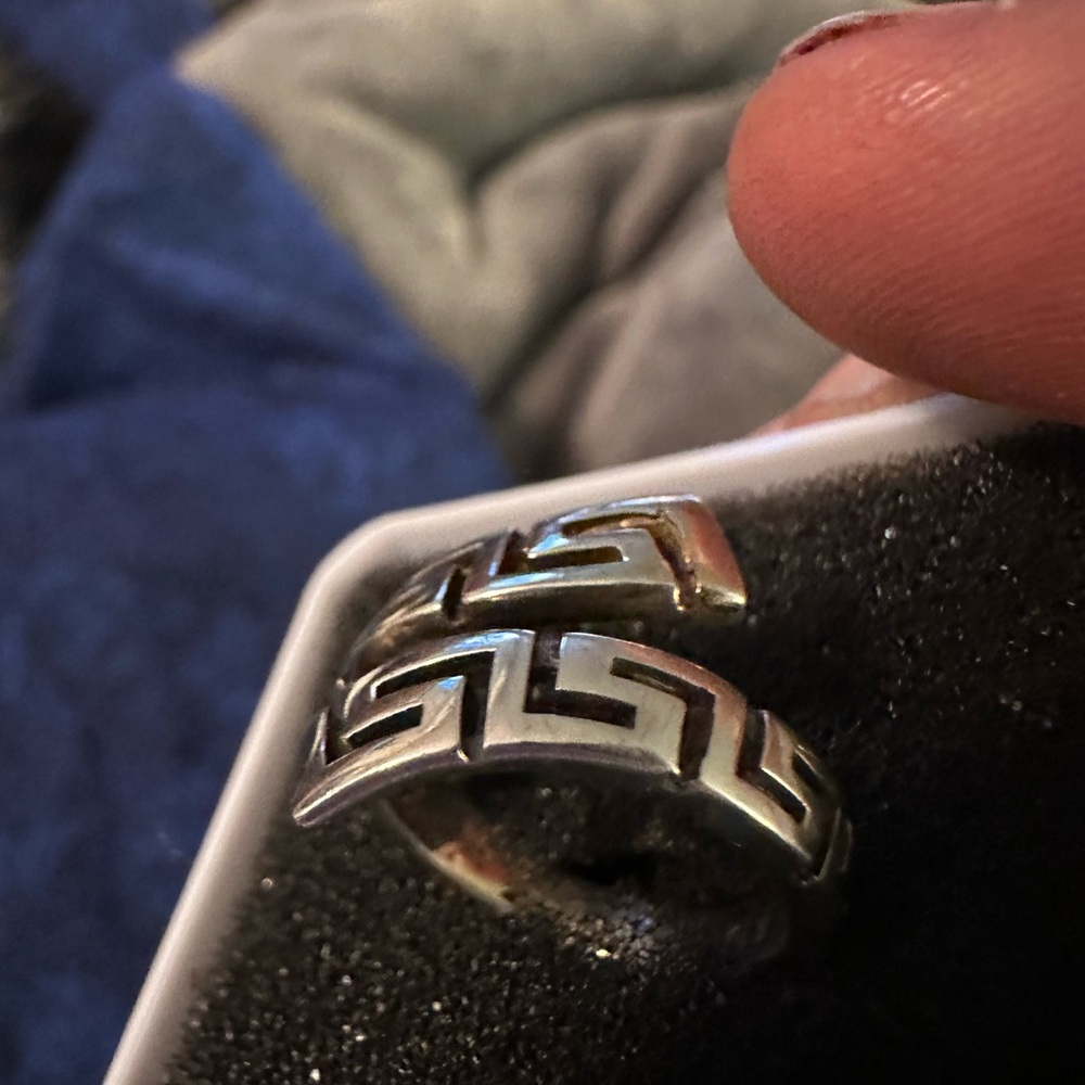 Sterling Silver Greek Eternity Ring - Picture 2 of 5